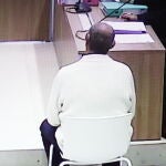 Imagen del acusado durante la jornada del juicio de hoy