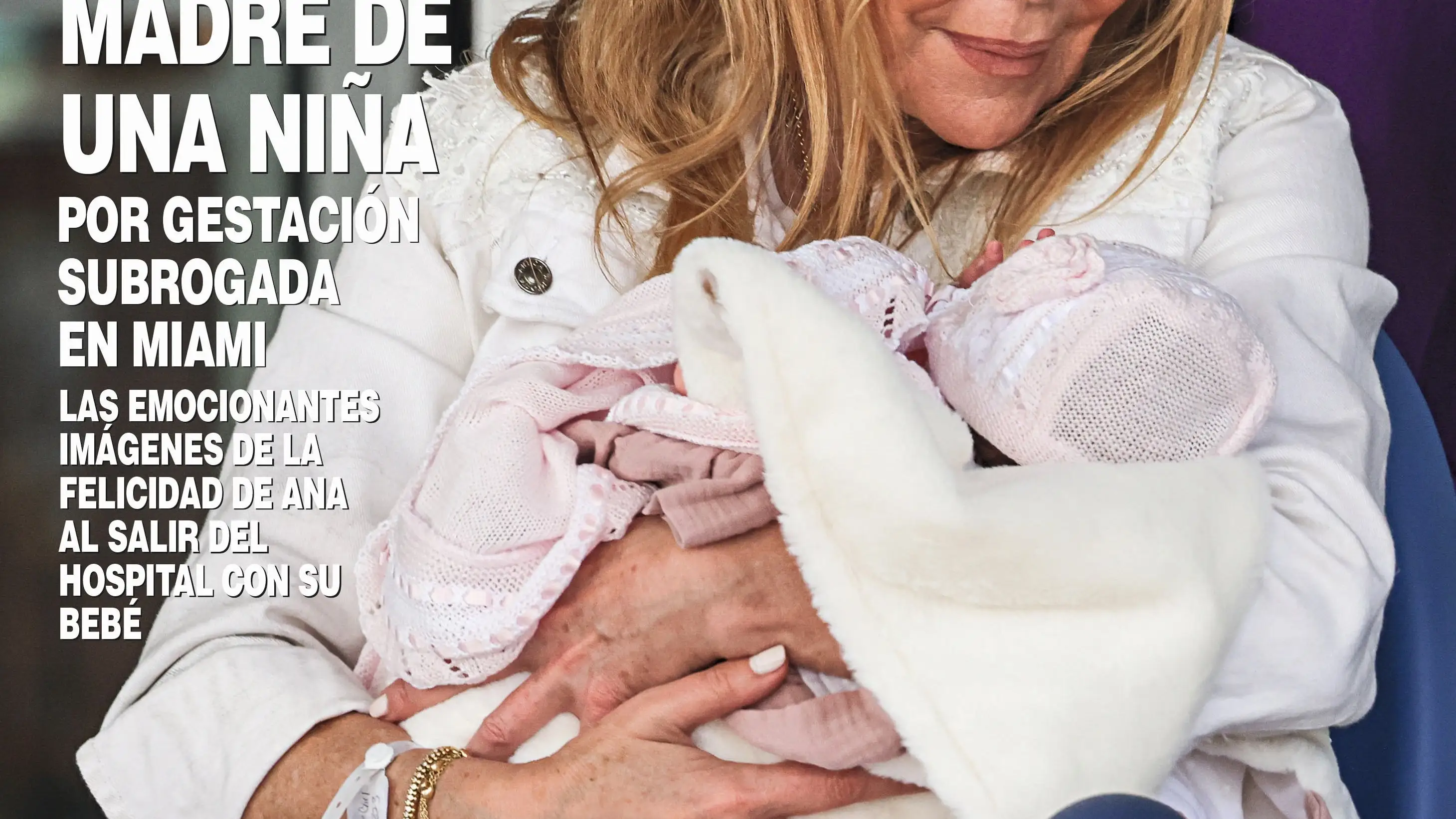 MADRID, 29/03/2023.- Portada de la Revista Hola en la que aparece la actriz y empresaria Ana Obregón, de 68 años, que ha sido madre por gestación subrogada de una niña que nació el 20 de marzo en el centro sanitario Memorial Regional Hospital de Miami, Estados Unidos. &quot;Las emocionantes imágenes de la felicidad de Ana al salir con su bebé en brazos del hospital de Miami&quot;, así publica este miércoles la revista &quot;Hola&quot; la nueva maternidad de Ana Obregón. 
