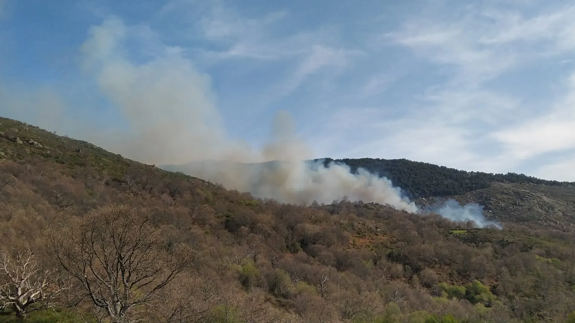 Fuego originado en Cantagallo (Salamanca)