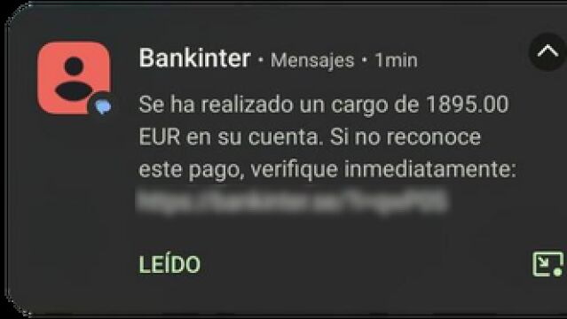 SMS fraudulento