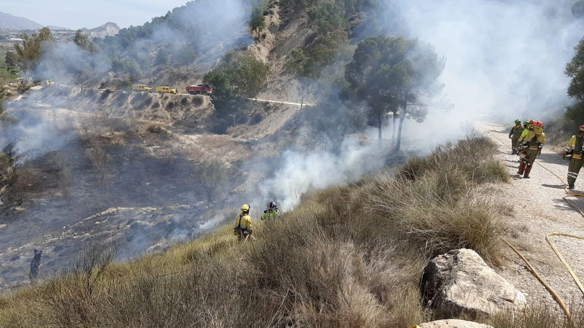 Uno de los incendios junto al monte La Atalaya de Cieza (Murcia)