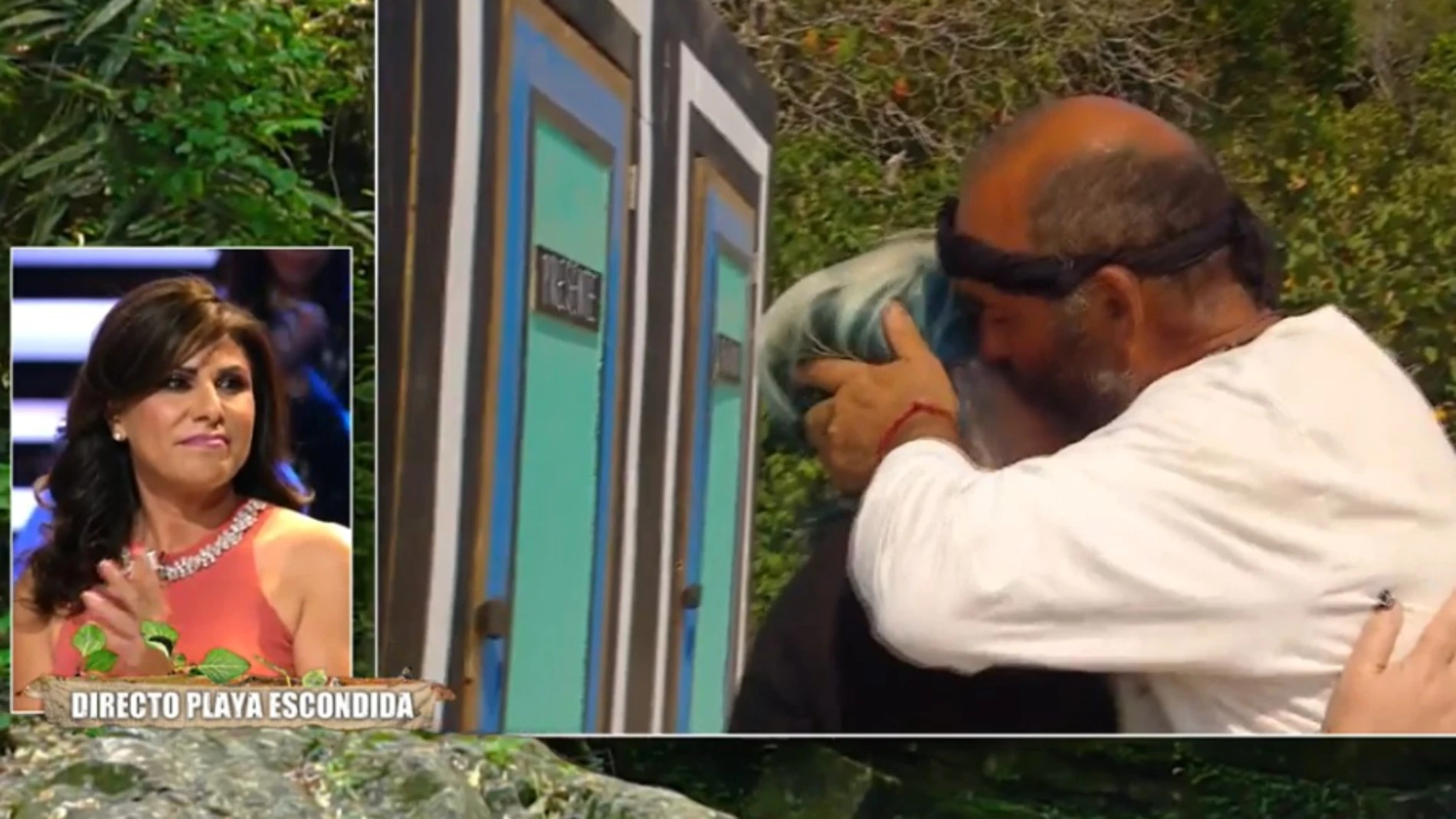 Gines Corregüela abrazando a su exmujer Isabel en 'Supervivientes'
