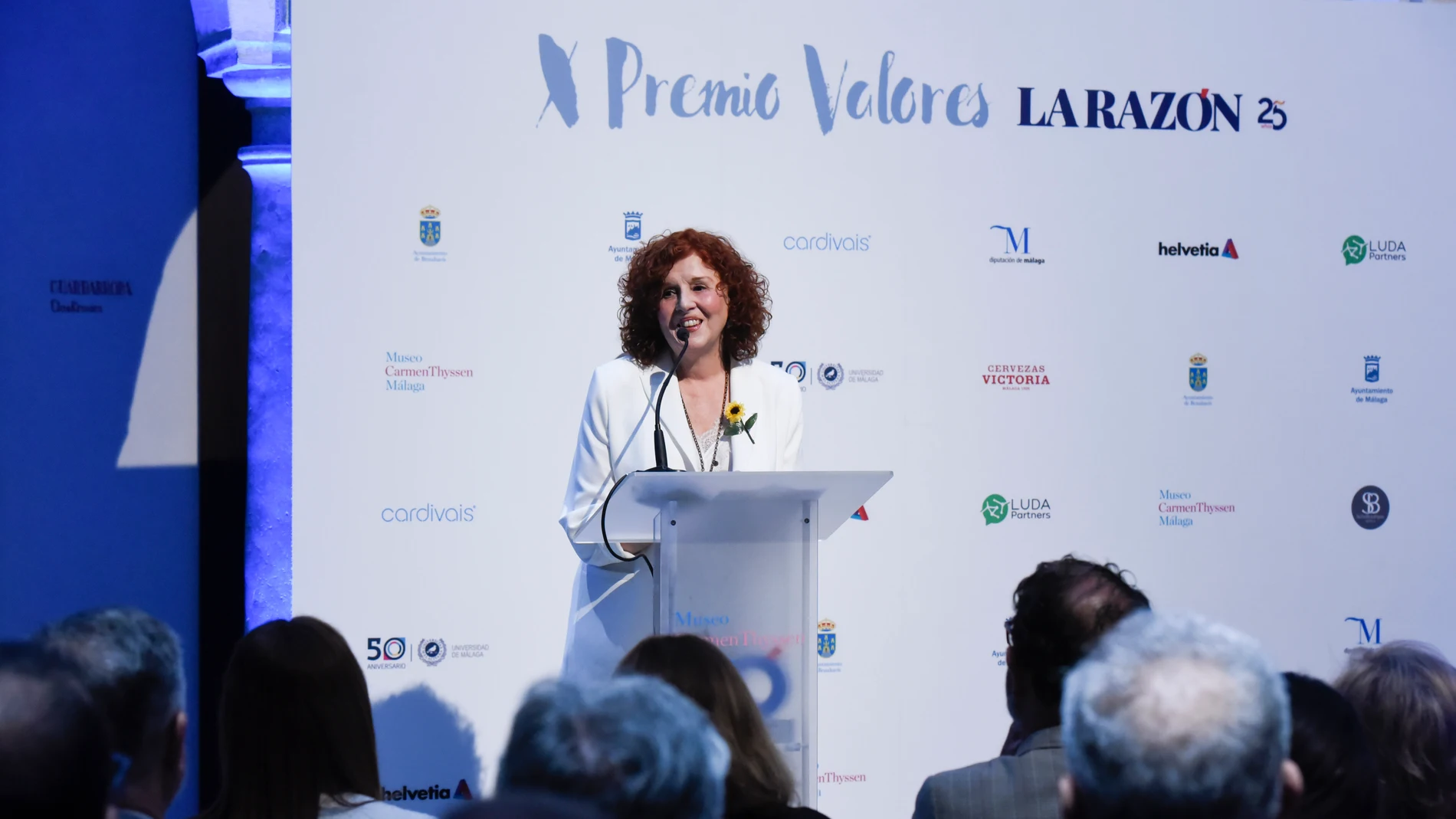 Marisa Martín, gerente de Fundación Cudeca, durante su discurso en la gala del X Premio Valores