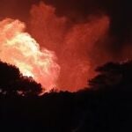 Incendio declarado en el paraje sierra de San Bartolomé, en el municipio gaditano de Tarifa