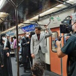 El rodaje de la serie "¡García!" (2022) uno de los 35 rodajes grabados en el Metro de Madrid el año pasado, un récord en la historia del suburbano madrileño.
