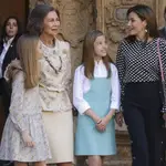 Reinas Letizia y Sofía en la misa de Pascua de 2018