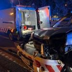 Un herido grave y tres leves tras chocar un turismo con vehículos de Madrid Calle 30 que señalizaban unos trabajos