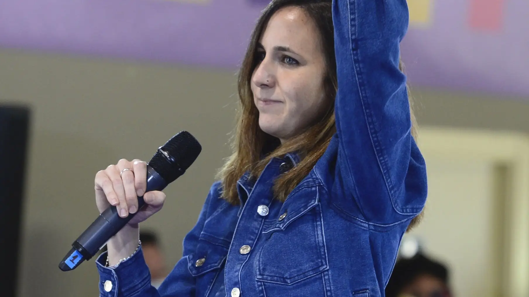 La secretaria general de Podemos y ministra de Derechos Sociales y Agenda 2030, Ione Belarra, participa este domingo en el acto &quot;Feminismo para cambiarlo todo&quot;, a dos días del Día Internacional de la Mujer.