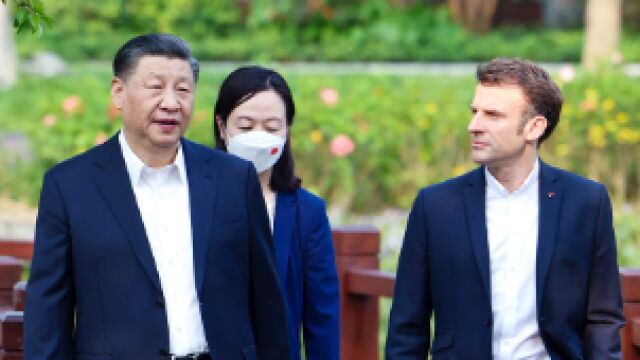 Xi Jinping y Emmanuel Macron en Pekín