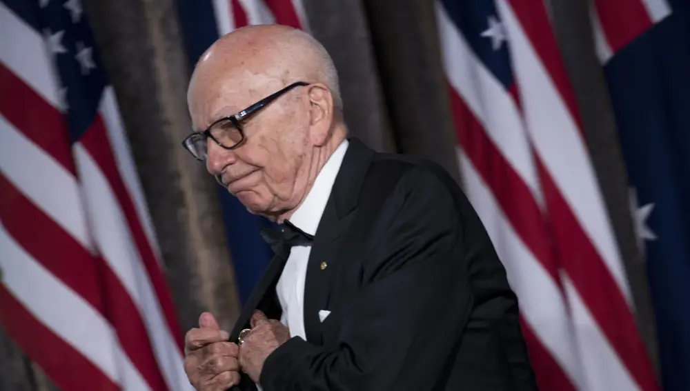 Rupert Murdoch, Executive Chairman of News Corp, arrives to speak during a dinner to commemorate the 75th anniversary of the Battle of the Coral Sea during WWII onboard the Intrepid Sea, Air and Space Museum.