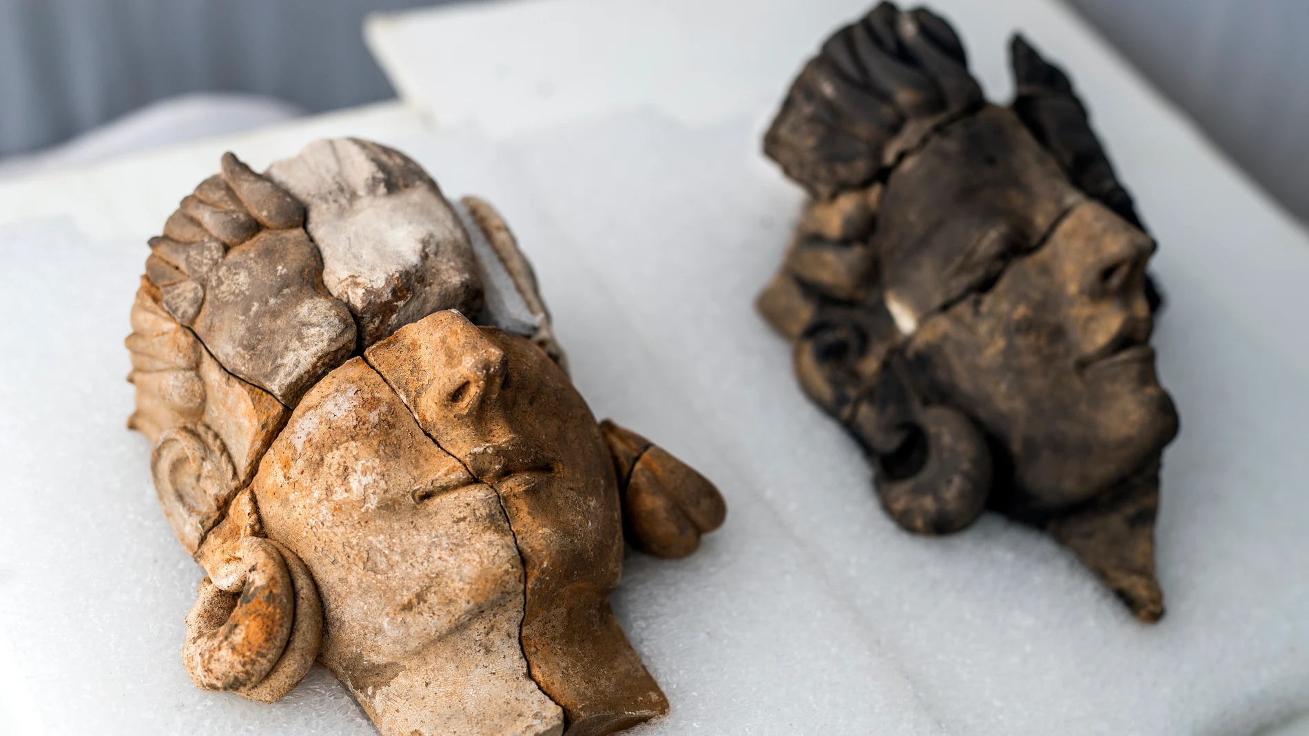 Las esculturas que se han hallado en un yacimiento de Badajoz