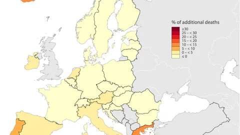 Europa se recupera de las muertes y no presenta exceso por primera vez desde 2020
