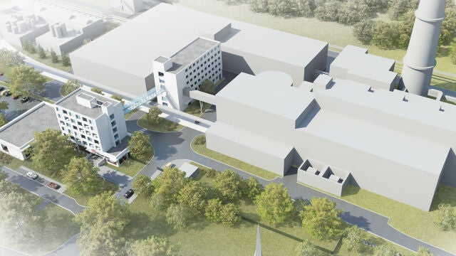 Infografía de la planta de energía térmica Brno North, en República Checa