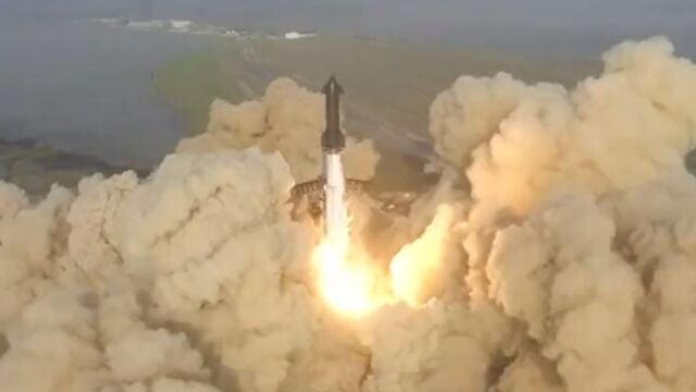 Momento del lanzamiento de la nave Starship de SpaceX