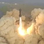 Momento del lanzamiento de la nave Starship de SpaceX