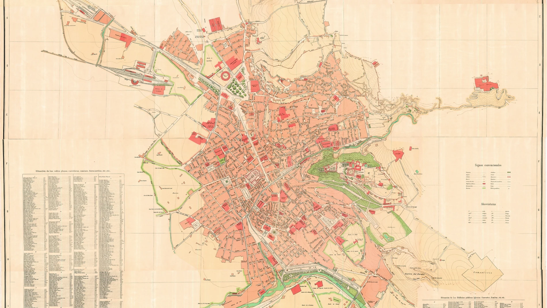 El mapa de Granada en 1909 recogido por el IECA