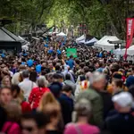 Celebración de Sant Jordi y Día del Libro en Barcelona 