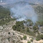 Imagen del fuego de Borriol (Castellón)