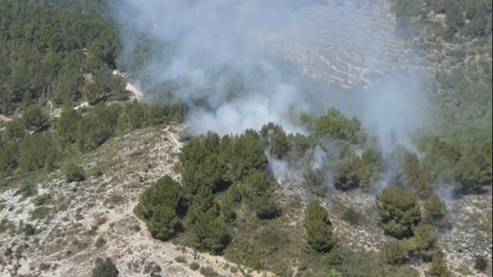 Imagen del fuego de Borriol (Castellón)