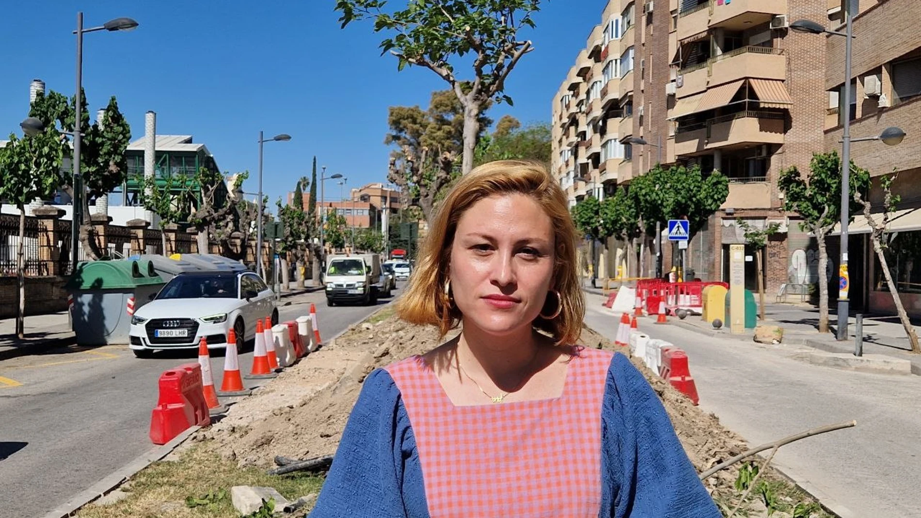 La cabeza de lista de la coalición Podemos, IU-Verdes y Alianza Verde al Ayuntamiento de Murcia, Elvira Medina PODEMOS 24/04/2023
