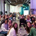 Las jugadoras del Barcelona, en el evento