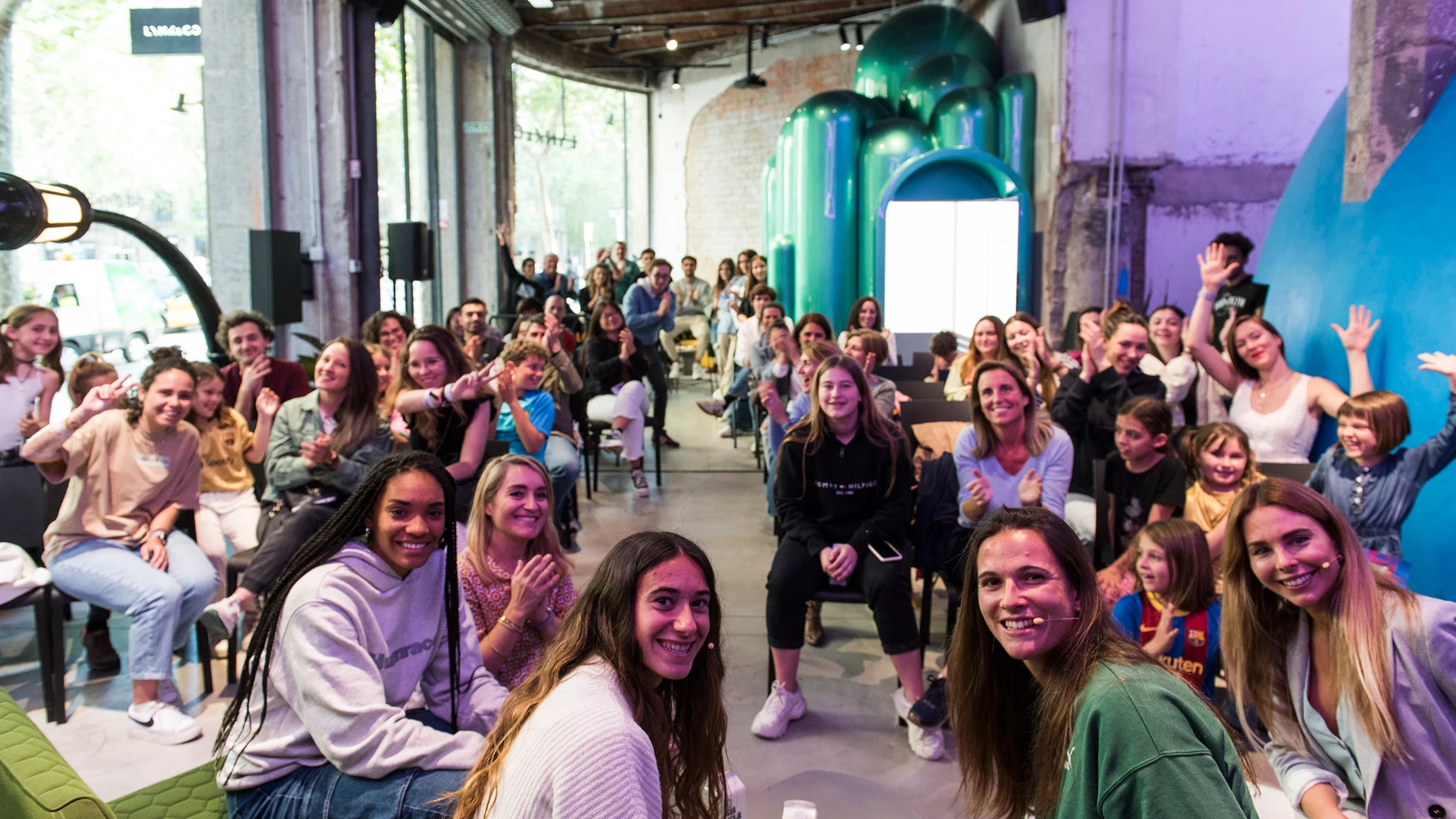 Las jugadoras del Barcelona, en el evento