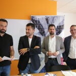 Luis Tudanca junto a David Gago y Eduardo Abad en Zamora