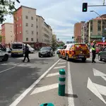 La Policía Municipal y los servicios de emergencia en el lugar del atropello, en el paseo de Extremadura de Madrid