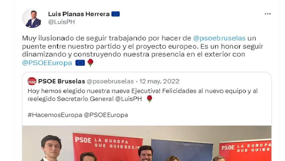 Tuit de Luis Panas Herrera en 2022