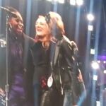 Michelle Obama, junto a Kate Capshaw y Patti Scialfa en el escenario de Springsteen