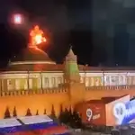 Momento en que un drone es derribado sobre el Kremlin