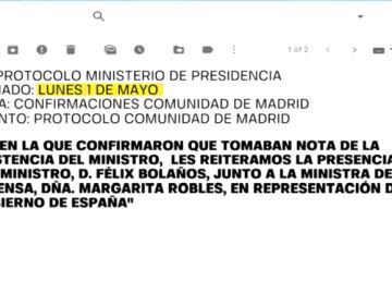 El PP desmiente correos entre Moncloa y Sol ante la polémica por el 2 de mayo