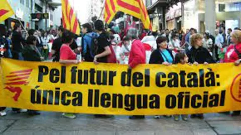Manifestación de Plataforma per la Llengua