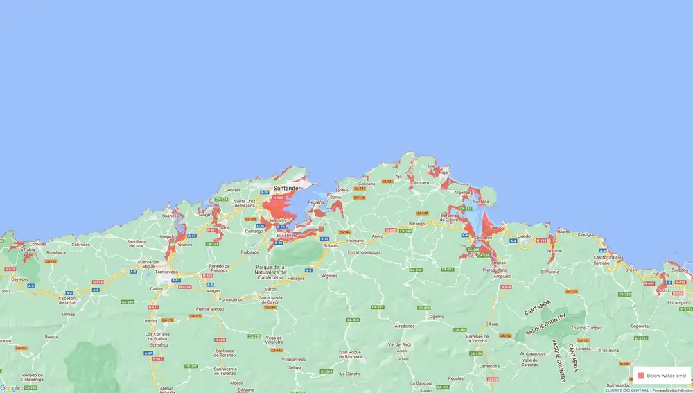Las zonas de Cantabria que se verían afectadas