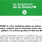 Nota de prensa conjunta de PSOE-A y Por Andalucía, con el membrete socialista