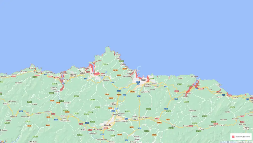 Zonas afectadas del Principado de Asturias