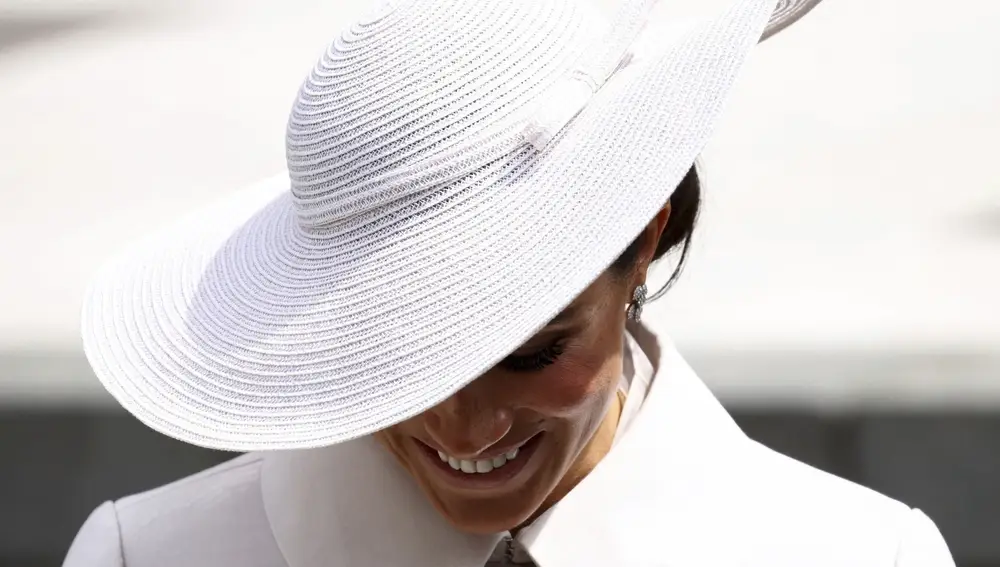 Meghan, Duchess of Sussex departs after attending a service of thanksgiving for the reign of Queen Elizabeth II at St Paulâ€™s Cathedral in London Friday June 3, 2022 on the second of four days of celebrations to mark the Platinum Jubilee. The events over a long holiday weekend in the U.K. are meant to celebrate the monarchâ€™s 70 years of service.