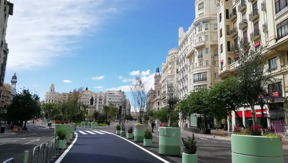 Vista de la plaza del Ayuntamiento de Valencia