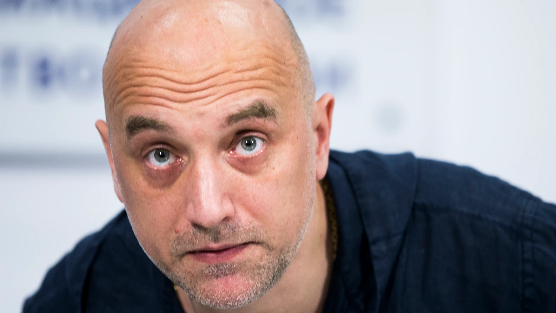 FILE Russian writer and publicist Zakhar Prilepin attends a news conference in Moscow, Russia, Tuesday, Feb. 21, 2017. Prilepin's car exploded in Russia on Saturday, May 6, 2023, Russia's state news agency Tass reported, citing emergency and law enforcement officials. (AP Photo/Alexander Zemlianichenko, File)