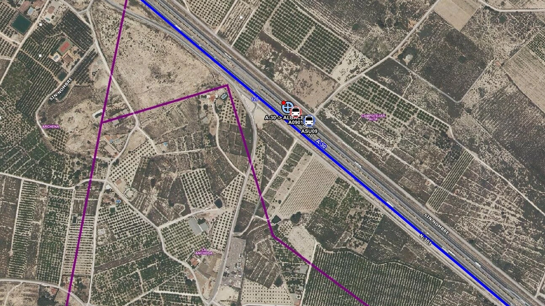 Punto de la autovía A-30 donde se ha producido una colisión múltiple, en Archena
CENTRO DE COORDINACIÓN DE EMERGE
09/05/2023