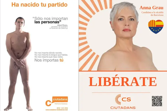 Ciudadanos vuelve a sus orígenes en Barcelona con desnudos electorales