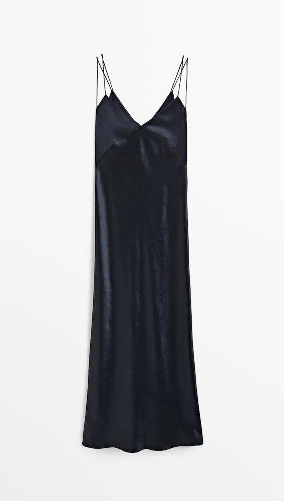 vestido lencero satinado 67 Satin slip dress