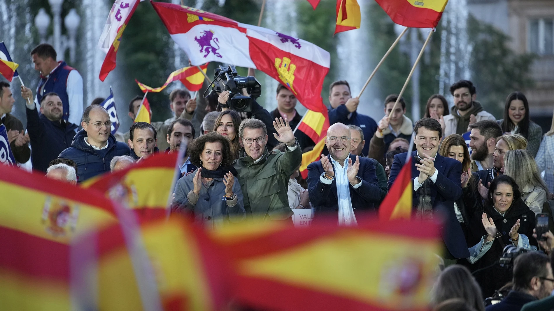 Feijóo en un mitin del PP en Valladolid.