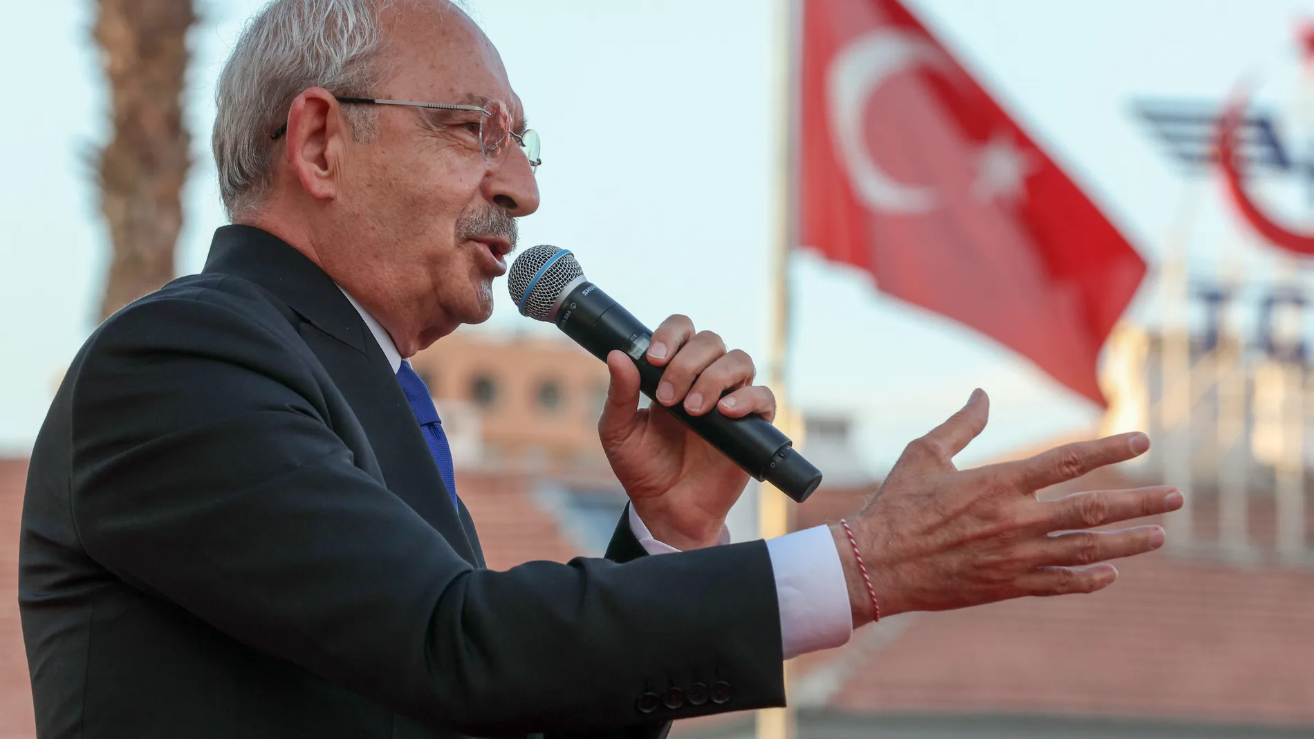 May 8, 2023, Adana, Turkey: Kemal Kilicdaroglu, presidential candidate from the Turkish opposition's six-party alliance speaks during a campaign event ahead of the 14 May general election, in Adana, Turkey, 8 May 2023. 08/05/2023