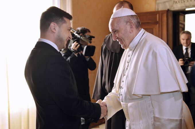 AMP.- Ucrania.- Zelenski llega a Italia para reunirse con el Papa y Meloni entre extraordinarias medidas de seguridad