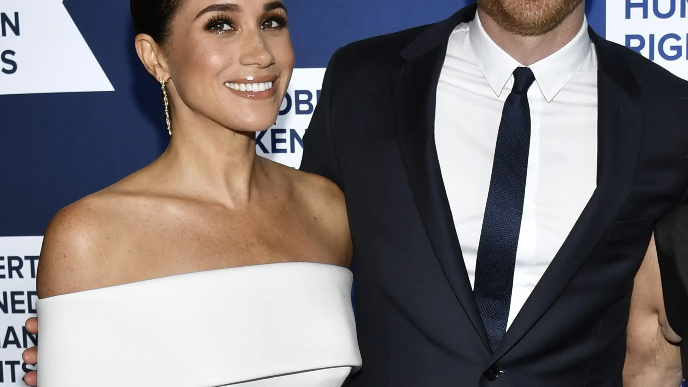 Meghan, Duchess of Sussex, left, and Prince Harry attend the Robert F. Kennedy Human Rights Ripple of Hope Awards Gala at the New York Hilton Midtown