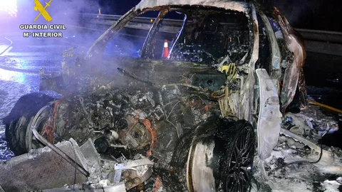 Aspecto del coche siniestrado tras el accidente