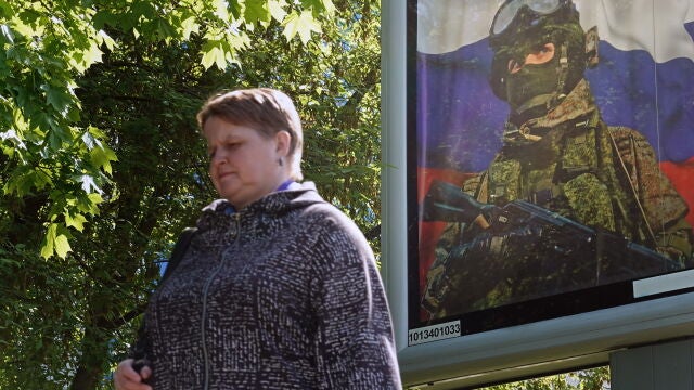 Banners supporting Russian armed forces in Moscow