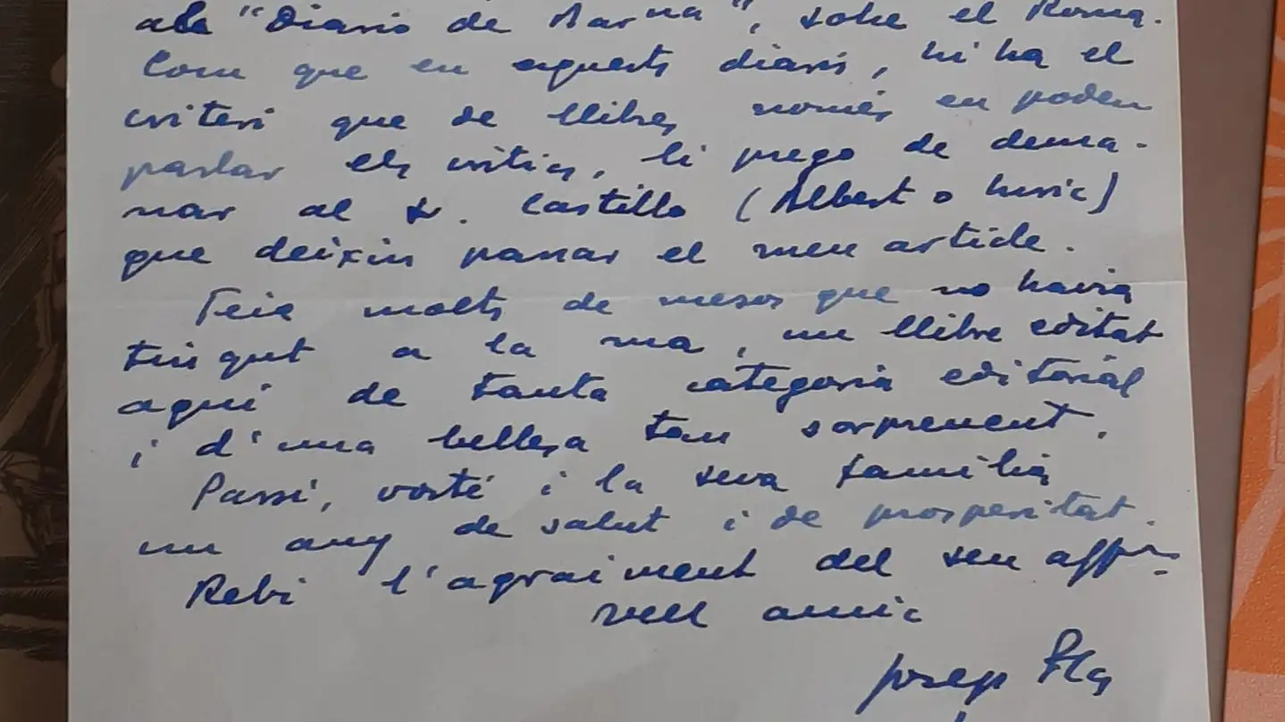 Carta de Josep Pla a sus editores por la publicación de &quot;Cadaqués&quot;