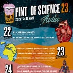 Cartel anunciador del festival de divulgación científica Pint of Science